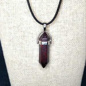 Bloodstone double point necklace